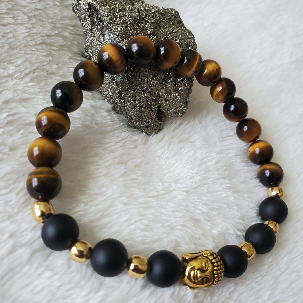 Crystal Healing Bracelet ~ Tiger's Eye /Black Agat